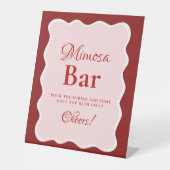 Pink Heart Valentine Bachelorette Mimosa Bar  Sign Sockelschild (Vorderseite)