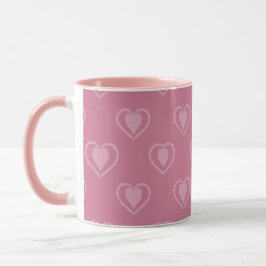 Pink Heart Valentine Coffee Mug Tasse