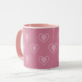 Pink Heart Valentine Coffee Mug Tasse (Vorderseite Links)