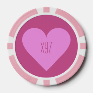 Pink Heart Valentine Poker Chips