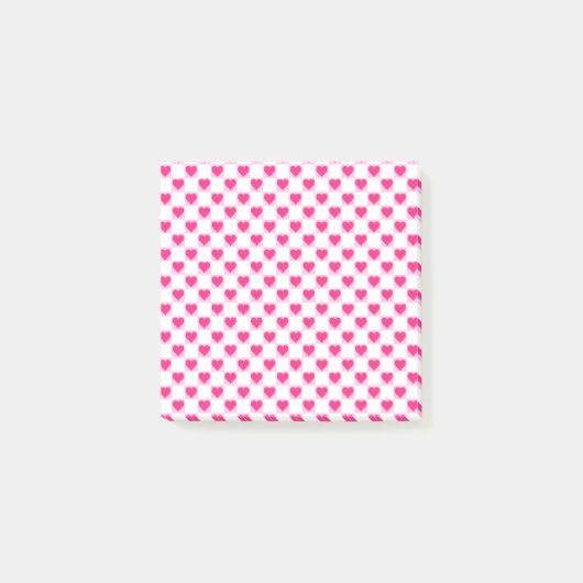 Pink Heart Valentine's Day Gift, Heart Pattern Post-it Klebezettel (Vorderseite)