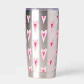Pink Heart Valentines Water Bottle Thermobecher (Rückseite)