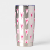 Pink Heart Valentines Water Bottle Thermobecher (Vorderseite)