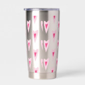 Pink Heart Valentines Water Bottle Thermobecher (Rechts)