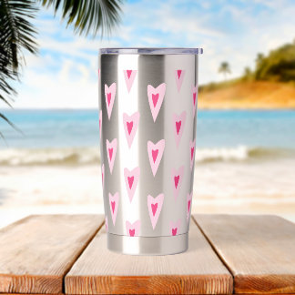 Pink Heart Valentines Water Bottle Thermobecher