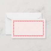 Pink heart Valentinstag Mini Mitteilungskarte (Rückseite)
