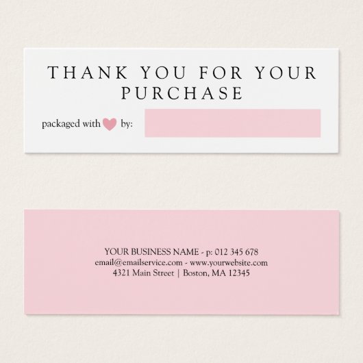 Pink Heart verpackt mit Liebe Danke (Vorne & Hinten)