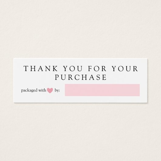 Pink Heart verpackt mit Liebe Danke (Vorderseite)