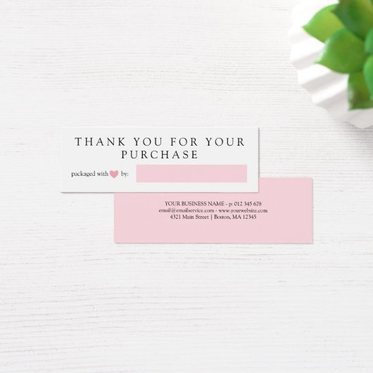 Pink Heart verpackt mit Liebe Danke (Schreibtisch)