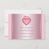 Pink Heart Vielen Dank Karten (Rückseite)