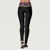 Pink Heart Waistband Black Leggings (Rückseite)