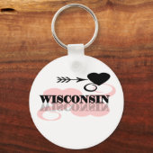 Pink Heart Wisconsin Schlüsselanhänger (Vorderseite)