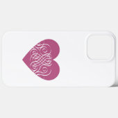 Pink Heart with Filigree Hübsch Girly Phone Case (Rückseite (Horizontal))