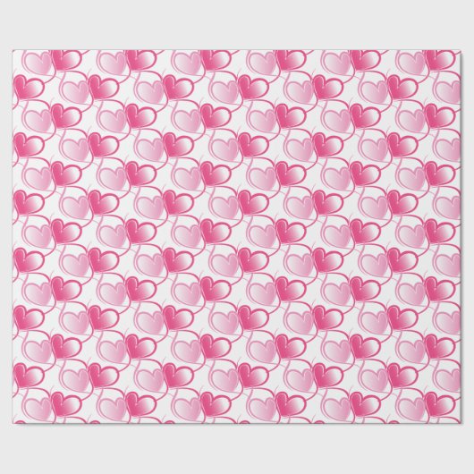 Pink Heart Wrapping Paper Geschenkpapier (Saum)