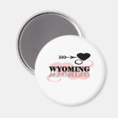 Pink Heart Wyoming Magnet (Vorderseite/Rückseite)