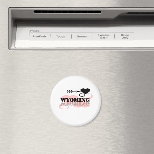 Pink Heart Wyoming Magnet (In Situ (Geschirrspüler))
