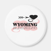Pink Heart Wyoming Magnet (Vorne)