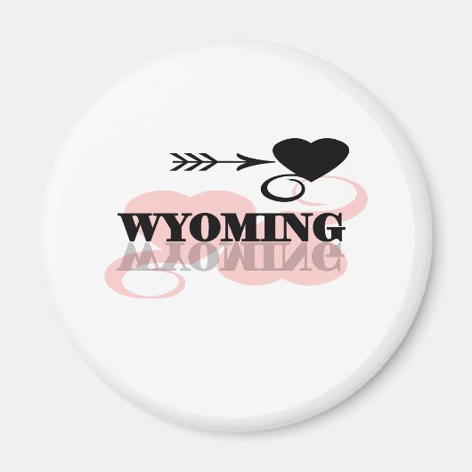 Pink Heart Wyoming Magnet (Vorne)