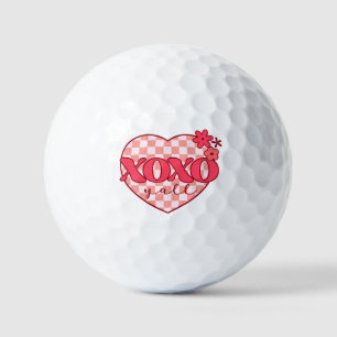 Pink Heart Xoxo Hugs und Kisses Golfball