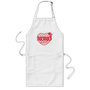 Pink Heart Xoxo Hugs und Kisses Lange Schürze