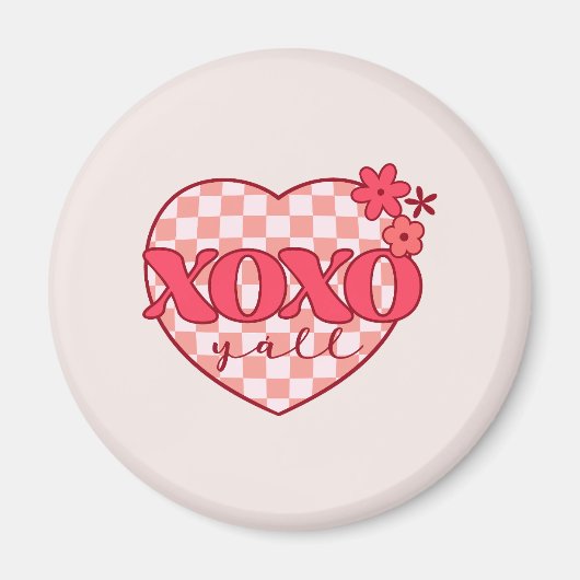 Pink Heart Xoxo Hugs und Kisses Magnet (Vorne)