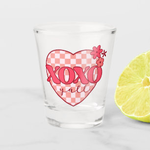 Pink Heart Xoxo Hugs und Kisses Schnapsglas