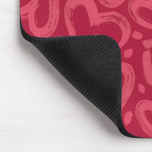 Pink Hearts Aesthetic Mouse Pad Mousepad (Ecke)
