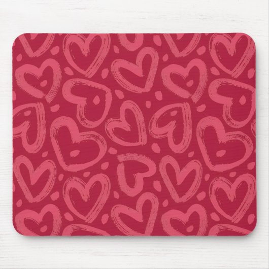 Pink Hearts Aesthetic Mouse Pad Mousepad (Vorne)