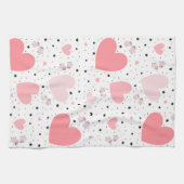 Pink hearts and piggy geschirrtuch (Horizontal)