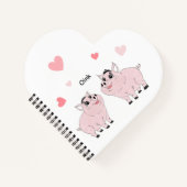 Pink hearts and piggy notizblock (Vorderseite)