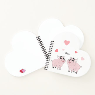 Pink hearts and piggy notizblock