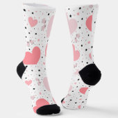 Pink hearts and piggy socken (Gewinkelt)