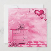 Pink Hearts and Rose African American Baby Shower Einladung (Rückseite)