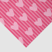Pink Hearts and Stripes Valentine Pattern Seidenpapier (Detail)
