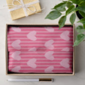 Pink Hearts and Stripes Valentine Pattern Seidenpapier (Geschenk)
