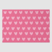 Pink Hearts and Stripes Valentine Pattern Seidenpapier (Vorderseite)