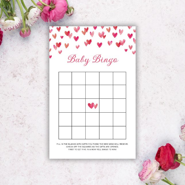 Pink Hearts Baby Bingo Game (Von Creator hochgeladen)