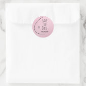 Pink Hearts Baby Bump Babydusche Save the Date Runder Aufkleber (Tasche)