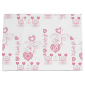 Pink Hearts Baby Dusche Große Geschenktüte (Vorderseite)