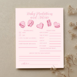 Pink Hearts Baby Predictions & Advice Card