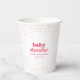 Pink Hearts Baby Shooting Paper Cup Pappbecher