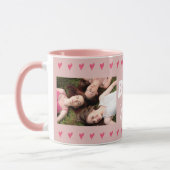 Pink Hearts Best Friends Typografie 2 Foto Tasse (Links)