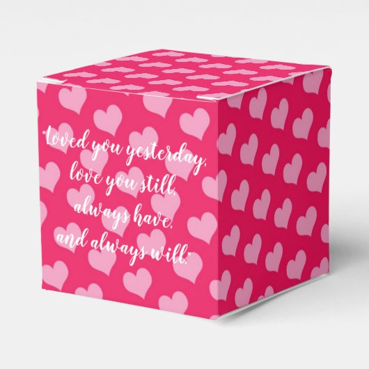 Pink Hearts Bevorzugung Box Geschenkschachtel (Vorderseite)