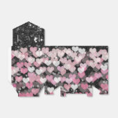 Pink Hearts Black Imitats Glitzer Black Bow Geschenkschachtel (Ungefaltet)