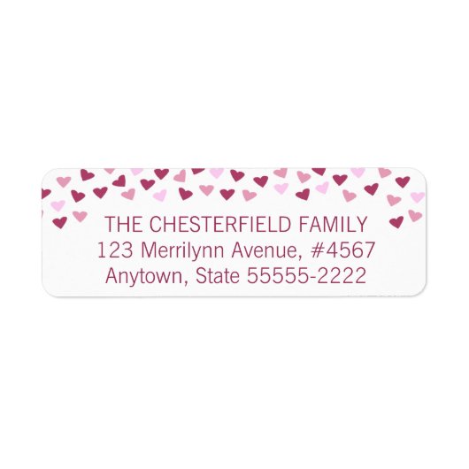 Pink Hearts Border Return Address (Vorne)