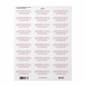 Pink Hearts Border Return Address (Vorne)