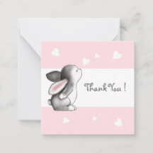 Pink Hearts Bunny Danke, dass Sie Karten bemerken