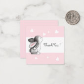 Pink Hearts Bunny Danke, dass Sie Karten bemerken (Vorderseite/Rückseite Beispiel)