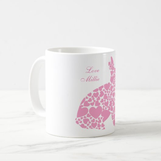 Pink Hearts Bunny Tasse (Vorderseite Links)