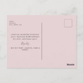 Pink Hearts & Butterflies Kinderdusche Einladung P Postkarte (Rückseite)